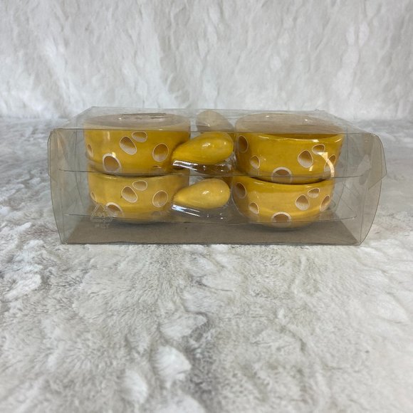 Porcelain Sauce Dishes Chip & Dip Sets Mini Dip Bowl Set with Handle set of 4 - Picture 2 of 13